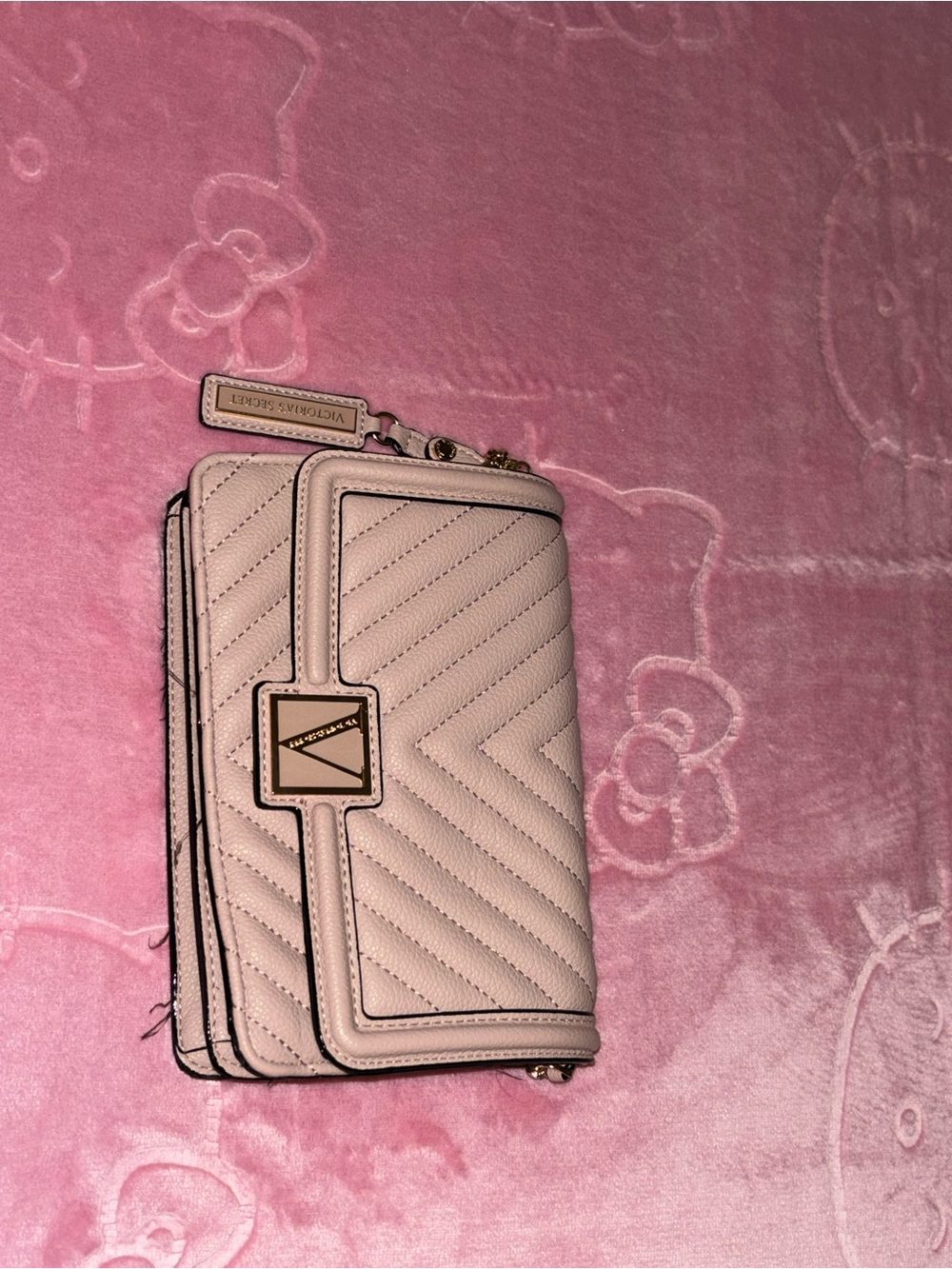 Victoria's Secret Blush Quilted Convertible Wallet Crossbody